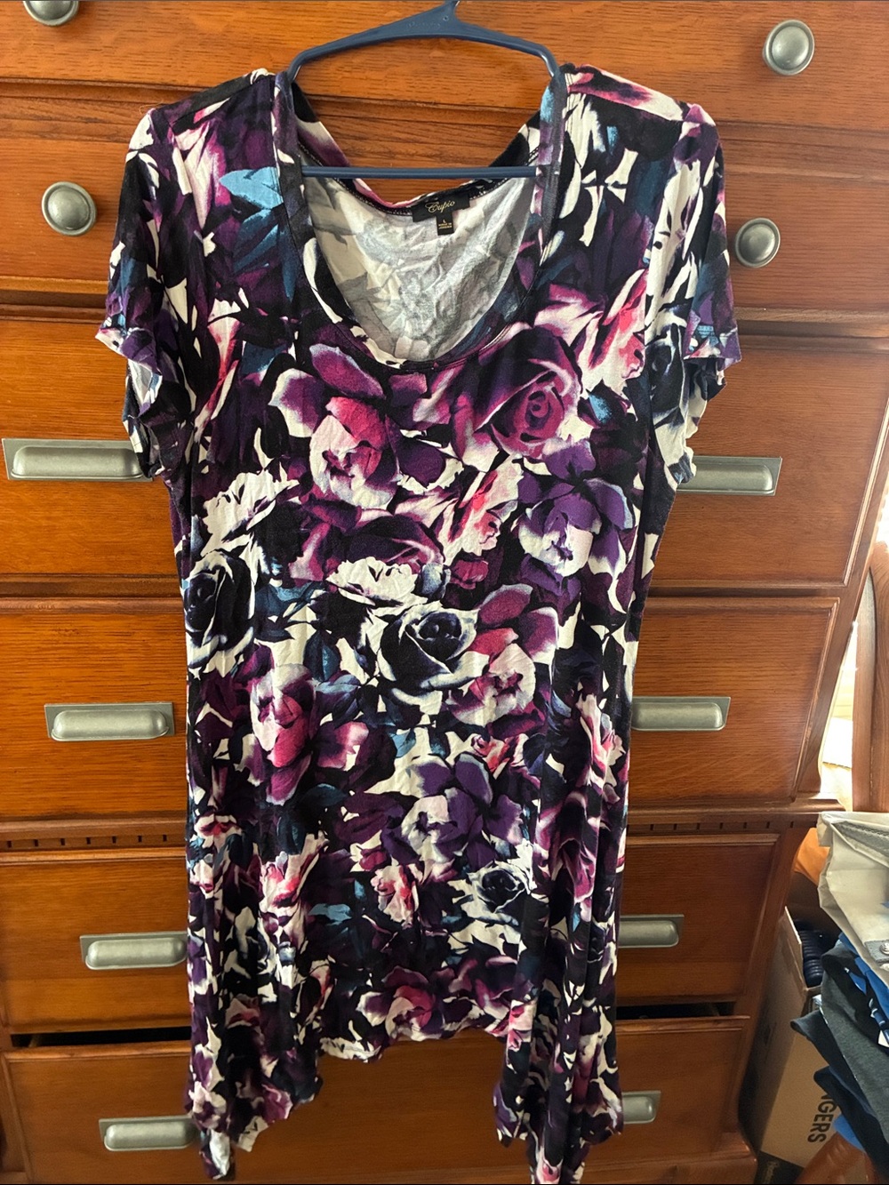 Cupio Purple and Pink Asymmetrical Floral Dress